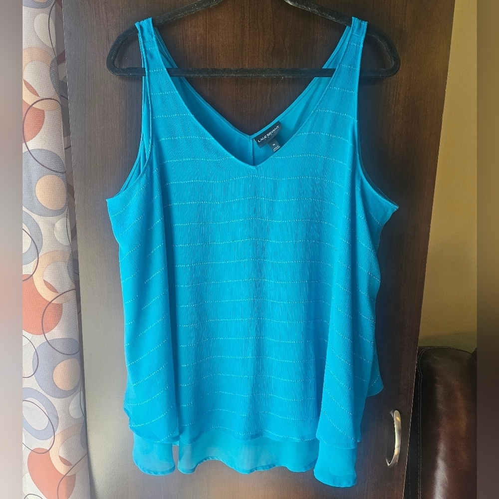 Lane Bryant Vibrant Blue Flowy Tank Top Size 16
